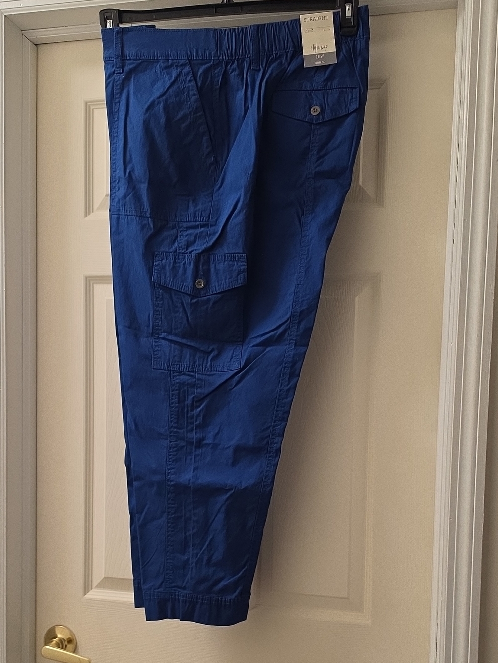 Women's Straight Fit Cargo Pants - Blue